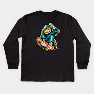 Awesome Skateboarding Grim Reaper Kids Long Sleeve T-Shirt